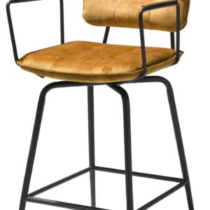 Barstoel Manou okergeel met armleuning