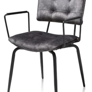Eetkamerstoel Manou antraciet met armleuning