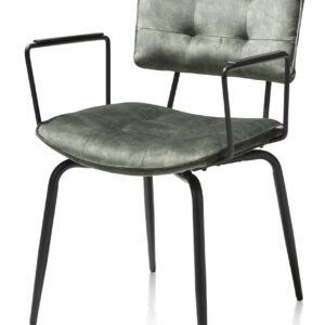 Eetkamerstoel Manou olijf met armleuning