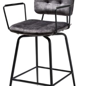 Barstoel Manou antraciet met armleuning