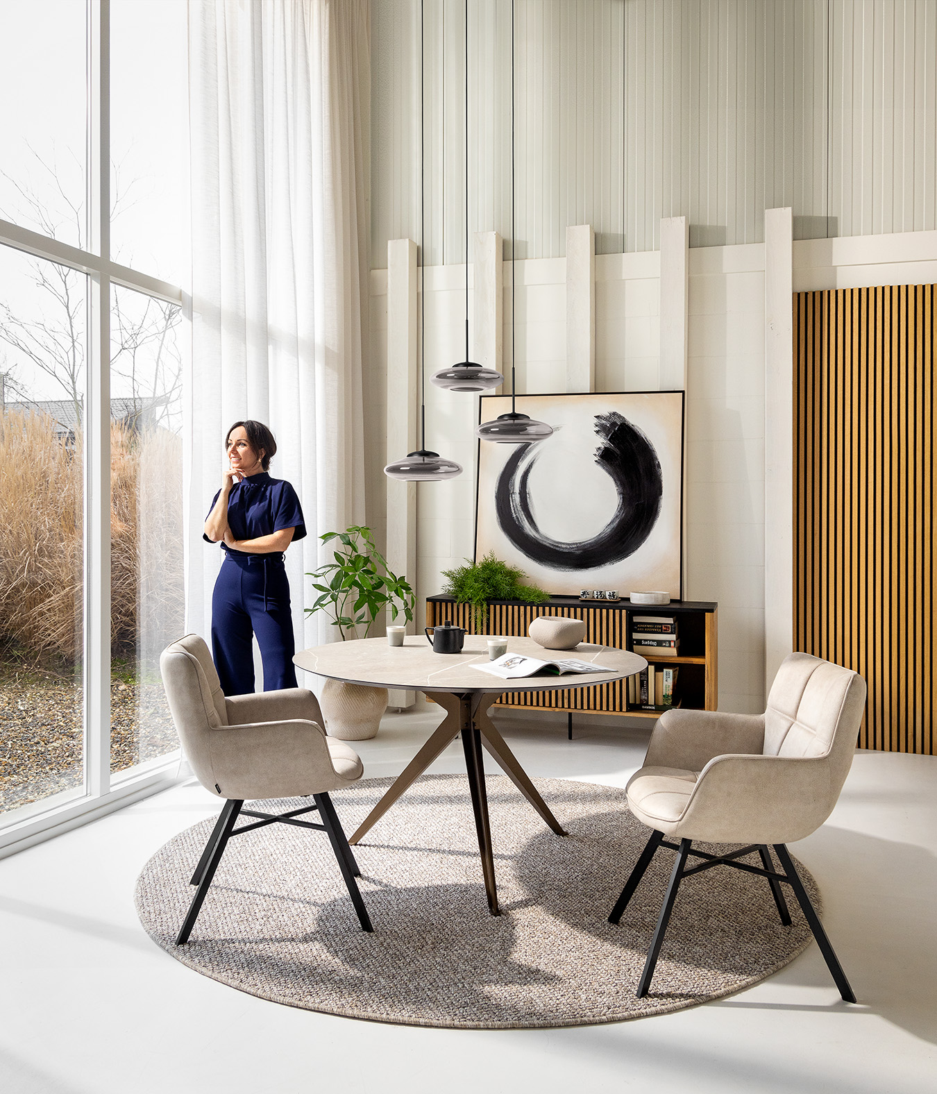 Hanglamp Ufo rond 3-lichts - Afbeelding 3